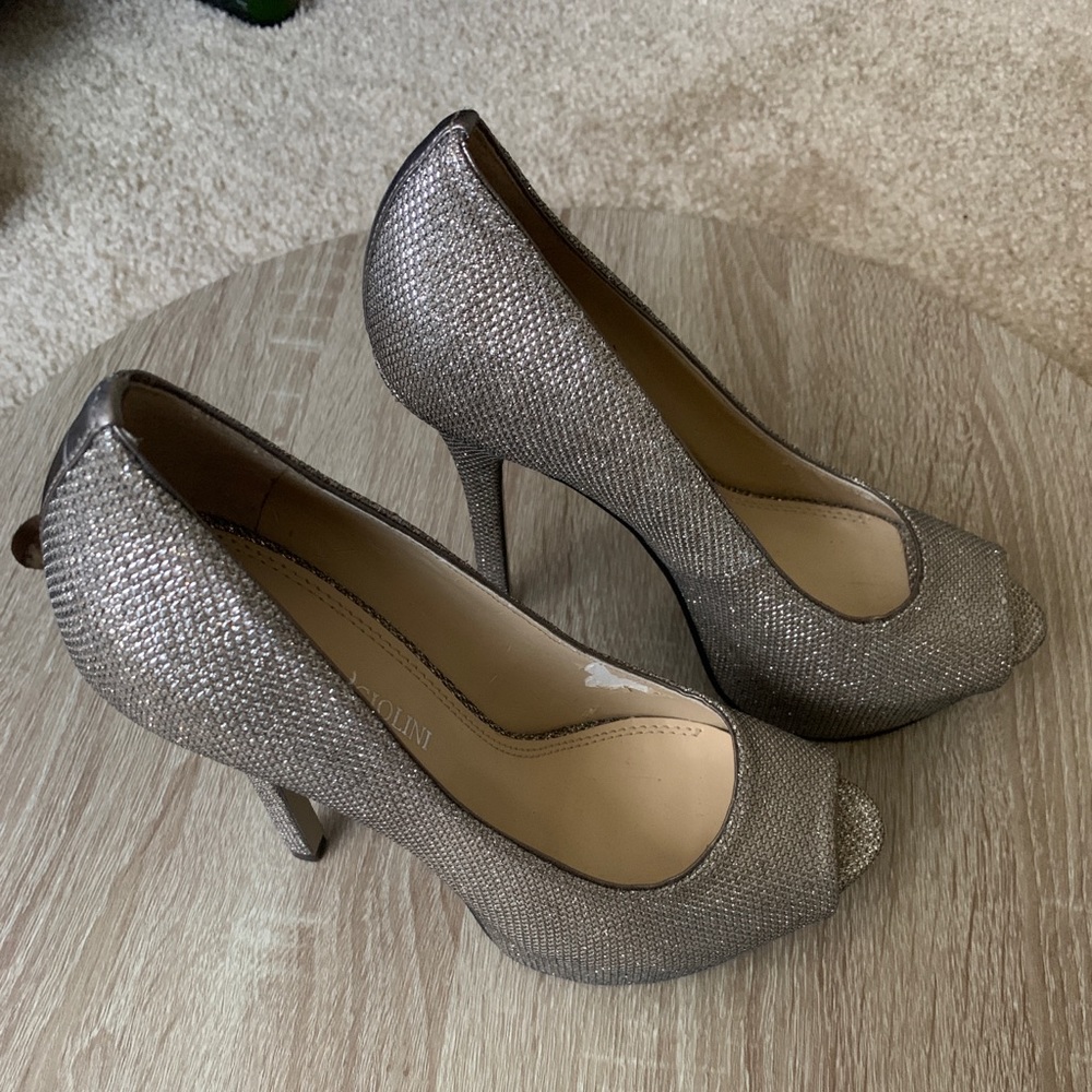 Enzo Angiolini  Sparkle Peep Toe Stiletto, Sz 5.5 - Picture 2 of 4
